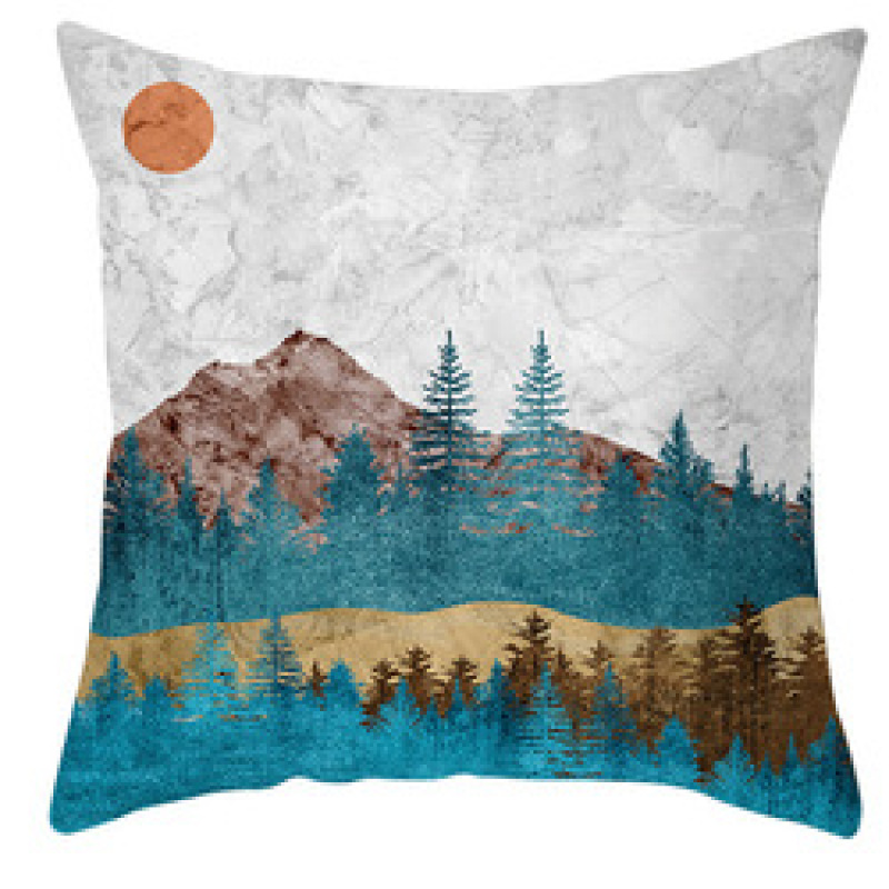 Custom Scenery Series Cushion Cover, 45*45 Cm Soft Landscape Sunset Cushion Cover/