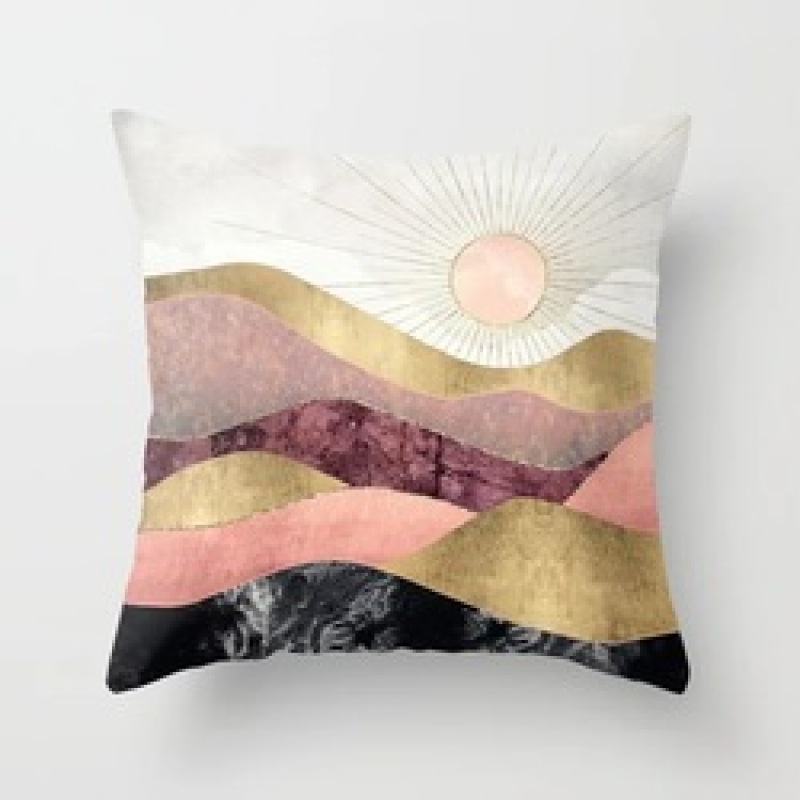 Custom Scenery Series Cushion Cover, 45*45 Cm Soft Landscape Sunset Cushion Cover/