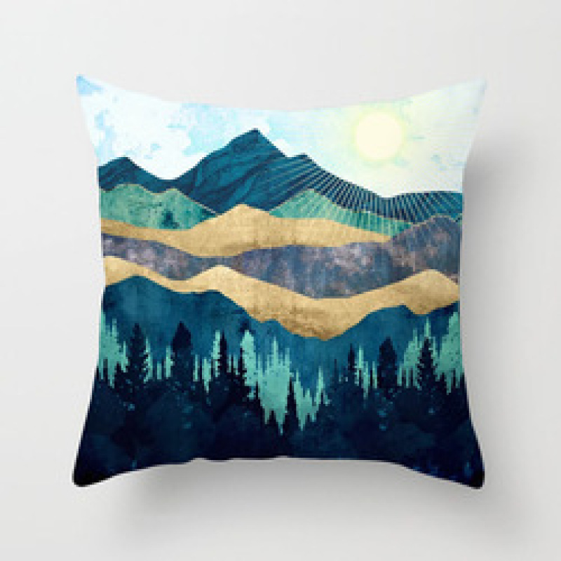 Custom Scenery Series Cushion Cover, 45*45 Cm Soft Landscape Sunset Cushion Cover/