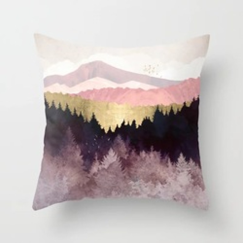 Custom Scenery Series Cushion Cover, 45*45 Cm Soft Landscape Sunset Cushion Cover/