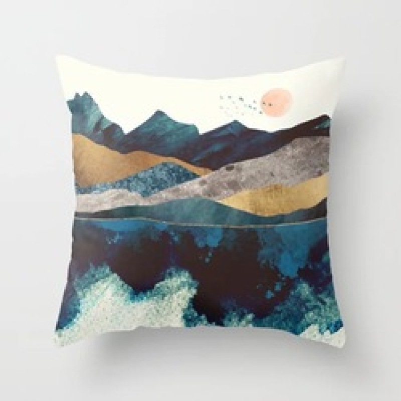 Custom Scenery Series Cushion Cover, 45*45 Cm Soft Landscape Sunset Cushion Cover/