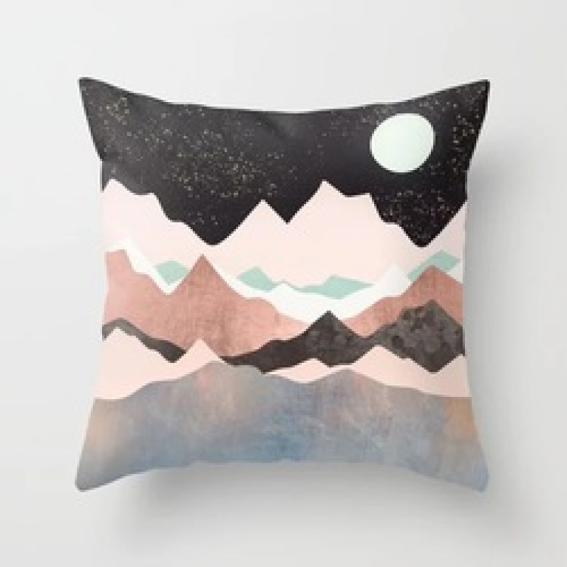 Custom Scenery Series Cushion Cover, 45*45 Cm Soft Landscape Sunset Cushion Cover/