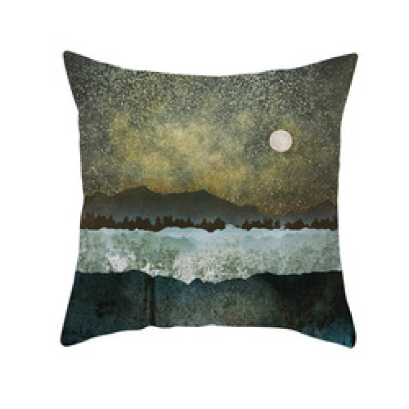 Custom Scenery Series Cushion Cover, 45*45 Cm Soft Landscape Sunset Cushion Cover/