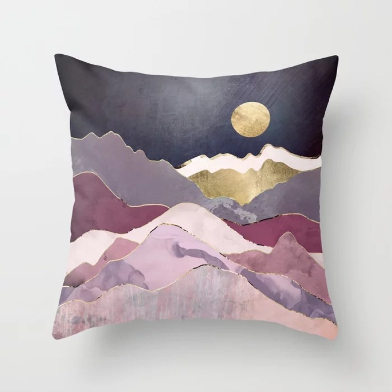 Custom Scenery Series Cushion Cover, 45*45 Cm Soft Landscape Sunset Cushion Cover/