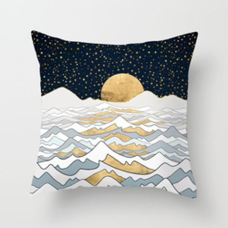 Custom Scenery Series Cushion Cover, 45*45 Cm Soft Landscape Sunset Cushion Cover/