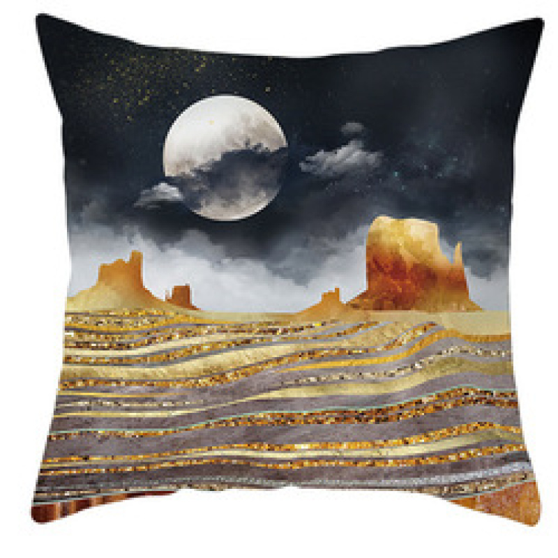 Custom Scenery Series Cushion Cover, 45*45 Cm Soft Landscape Sunset Cushion Cover/