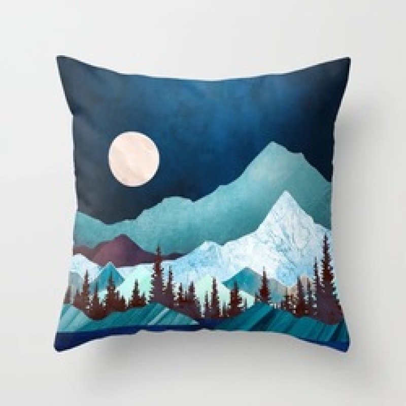 Custom Scenery Series Cushion Cover, 45*45 Cm Soft Landscape Sunset Cushion Cover/