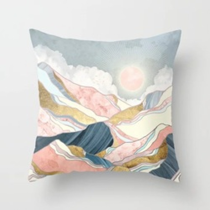Custom Scenery Series Cushion Cover, 45*45 Cm Soft Landscape Sunset Cushion Cover/