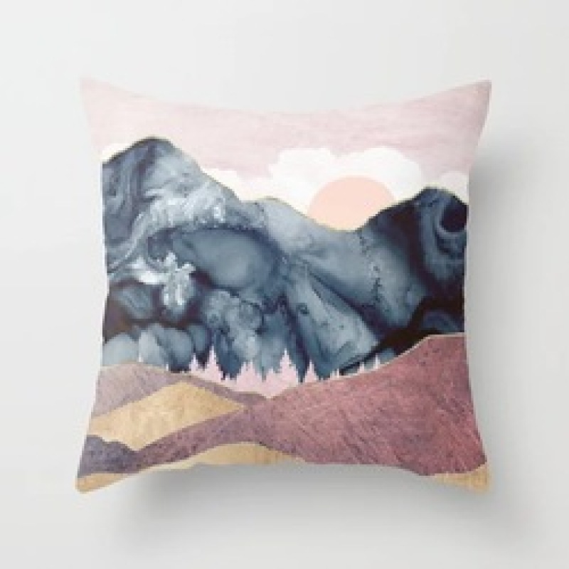 Custom Scenery Series Cushion Cover, 45*45 Cm Soft Landscape Sunset Cushion Cover/