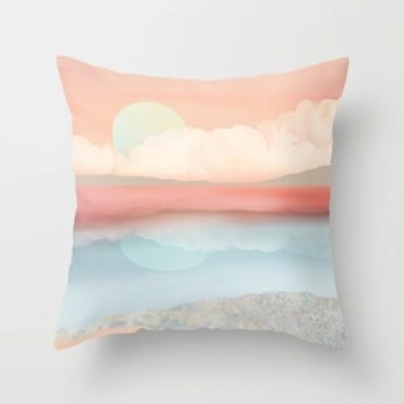 Custom Scenery Series Cushion Cover, 45*45 Cm Soft Landscape Sunset Cushion Cover/
