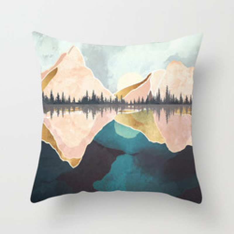 Custom Scenery Series Cushion Cover, 45*45 Cm Soft Landscape Sunset Cushion Cover/