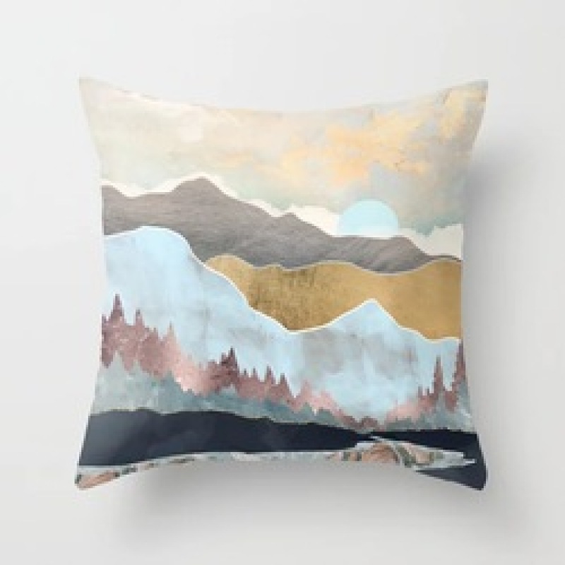 Custom Scenery Series Cushion Cover, 45*45 Cm Soft Landscape Sunset Cushion Cover/