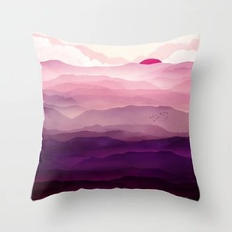 Custom Scenery Series Cushion Cover, 45*45 Cm Soft Landscape Sunset Cushion Cover/