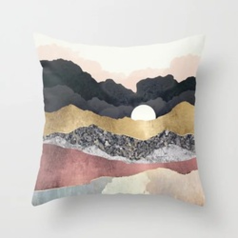 Custom Scenery Series Cushion Cover, 45*45 Cm Soft Landscape Sunset Cushion Cover/