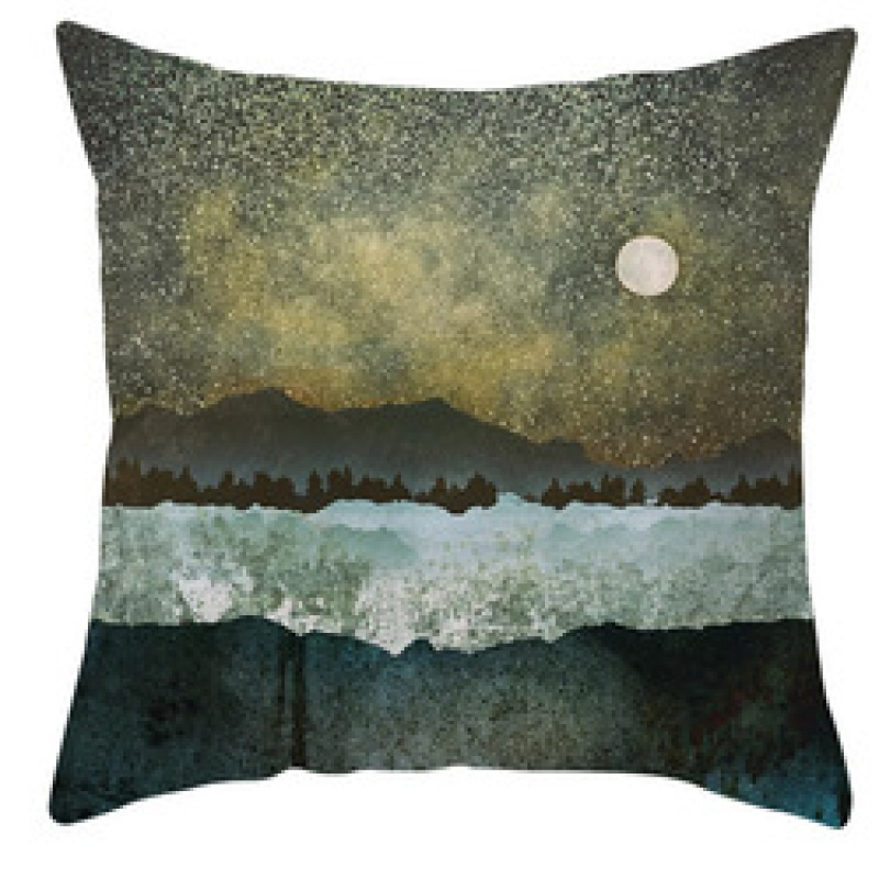Custom Scenery Series Cushion Cover, 45*45 Cm Soft Landscape Sunset Cushion Cover/