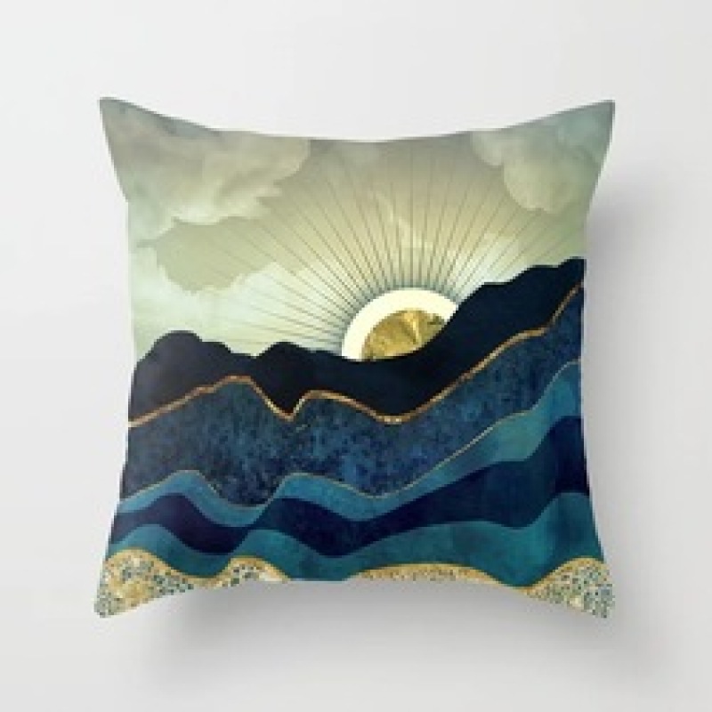 Custom Scenery Series Cushion Cover, 45*45 Cm Soft Landscape Sunset Cushion Cover/