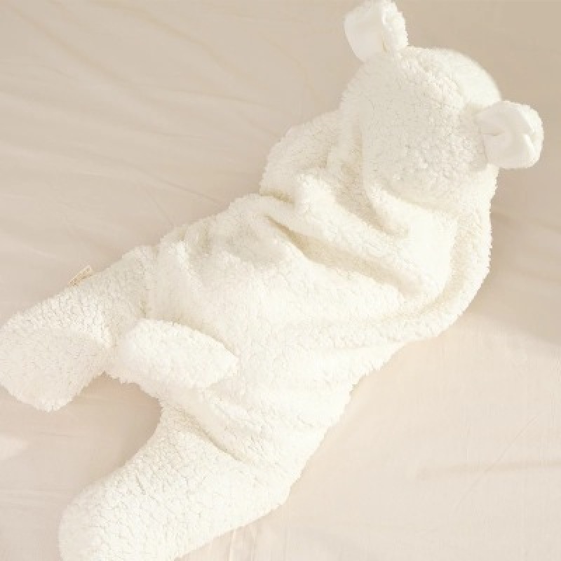 Cute Newborn Baby Boys Girls Blankets Plush  Blankets White, Nursery Swaddling Blankets