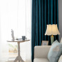 Simple And Stylish European Blue Italian Velvet Curtain, Solid Color Living Room Bedroom Velvet Curtain /