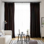Simple And Stylish European Blue Italian Velvet Curtain, Solid Color Living Room Bedroom Velvet Curtain /