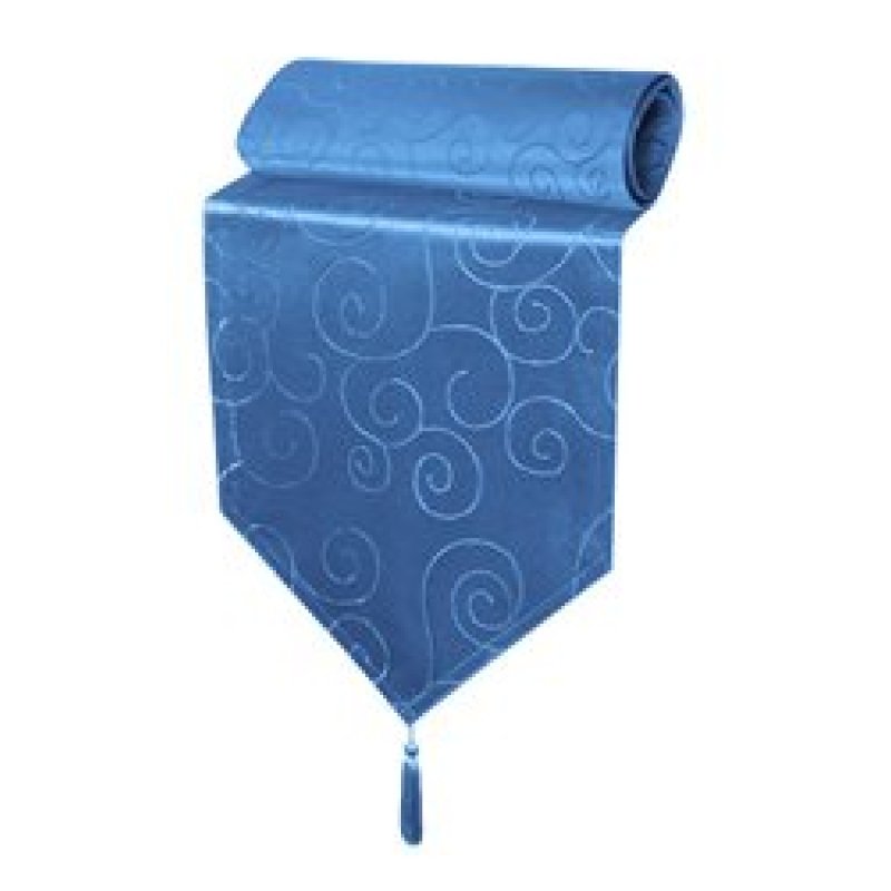 Damask Circle Pattern Table Runner with Tassel,  Modern Solid Table Linen Centre Topper Ornaments#