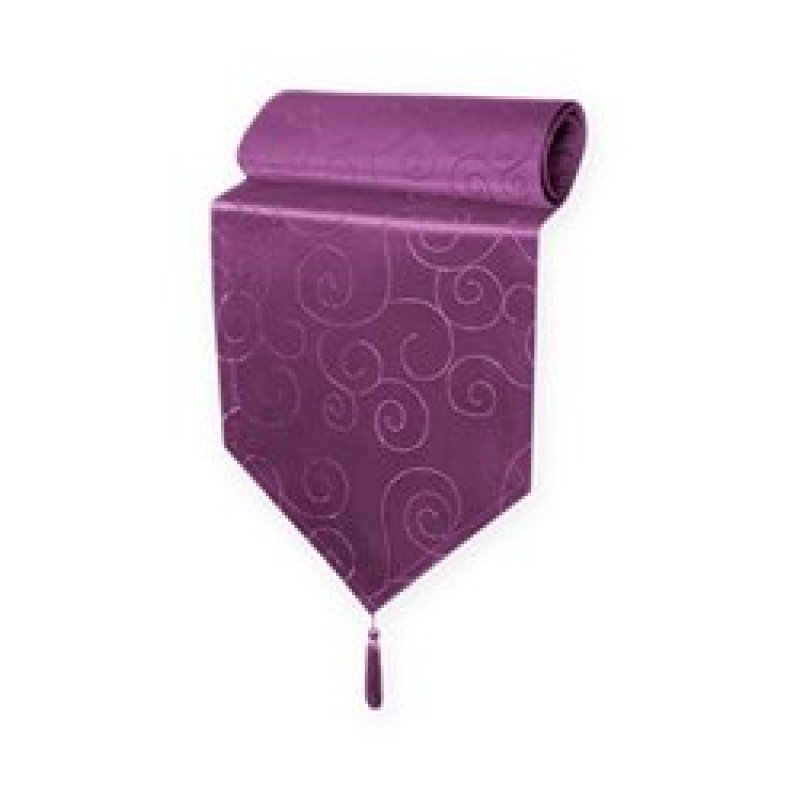 Damask Circle Pattern Table Runner with Tassel,  Modern Solid Table Linen Centre Topper Ornaments#