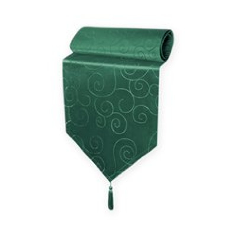 Damask Circle Pattern Table Runner with Tassel,  Modern Solid Table Linen Centre Topper Ornaments#