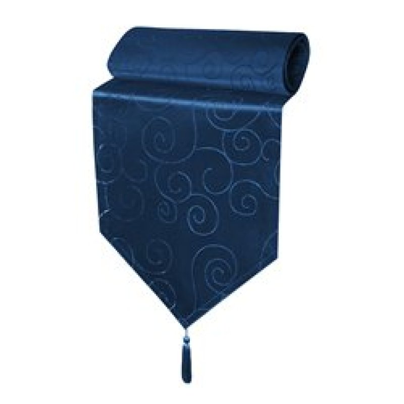 Damask Circle Pattern Table Runner with Tassel,  Modern Solid Table Linen Centre Topper Ornaments#
