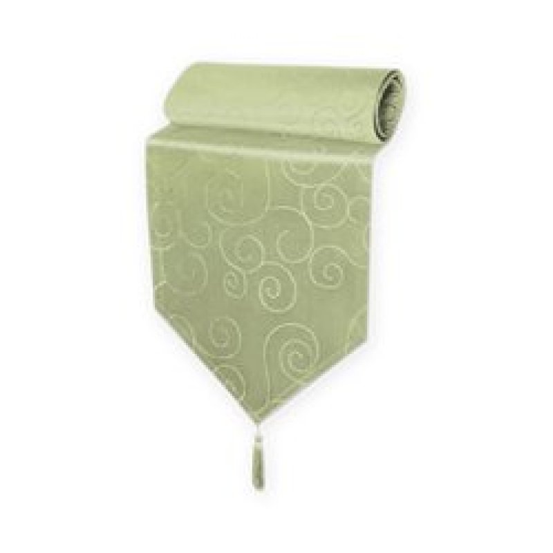 Damask Circle Pattern Table Runner with Tassel,  Modern Solid Table Linen Centre Topper Ornaments#