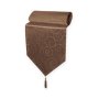 Damask Circle Pattern Table Runner with Tassel,  Modern Solid Table Linen Centre Topper Ornaments#