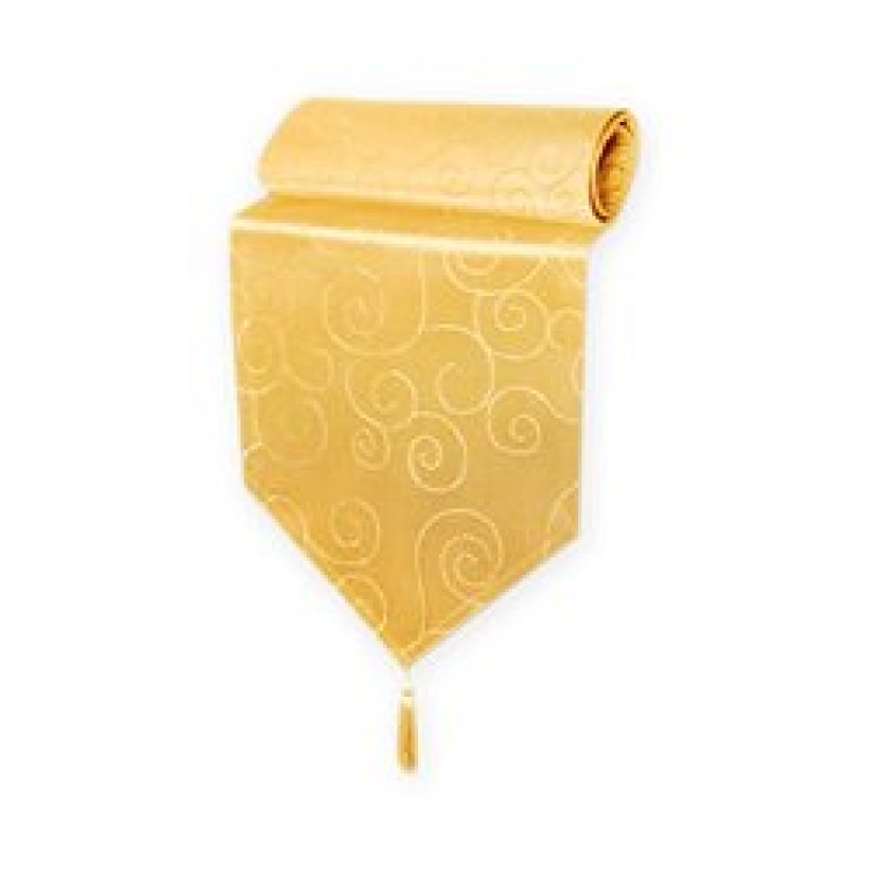 Damask Circle Pattern Table Runner with Tassel,  Modern Solid Table Linen Centre Topper Ornaments#