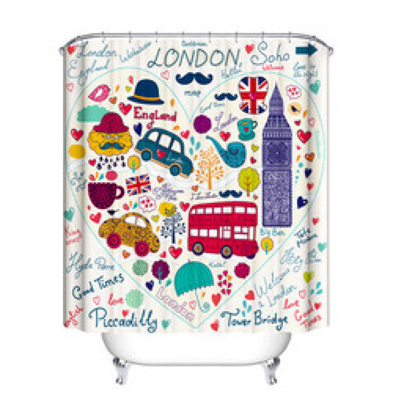 Thick Polyester Shower Curtain Waterproof Mildew Wholesale PEVA Shower Curtain Design bathroom shower curtain sets