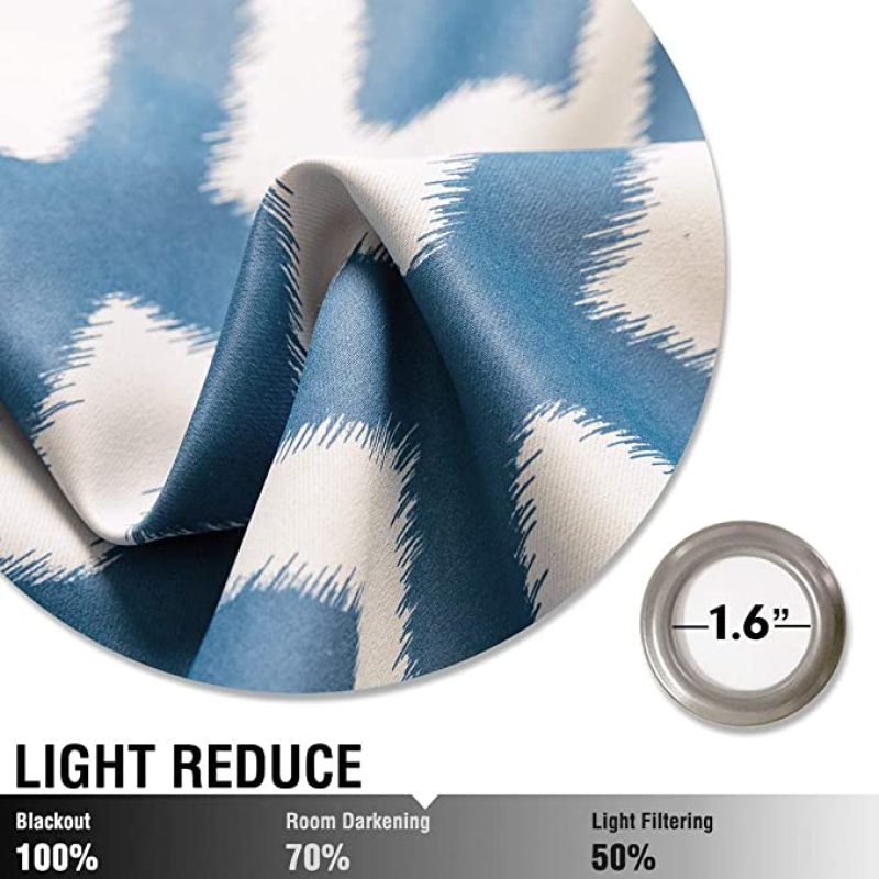 High Quality Geometric Patterns Design Grommet Top Bedroom Window Blackout Curtain, Darkening Thermal Insulated Drapes Curtain/