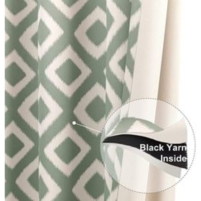 High Quality Geometric Patterns Design Grommet Top Bedroom Window Blackout Curtain, Darkening Thermal Insulated Drapes Curtain/