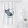 Cartoon Shower Curtain Kitten Line Partition Thick Polyester Waterproof Suit Bathroom Shower Curtain