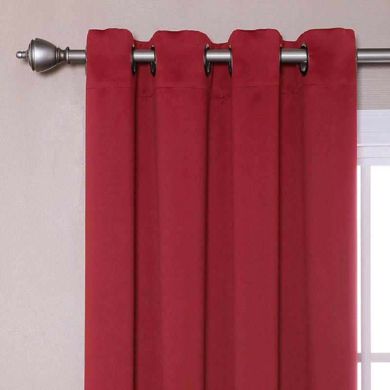 Decoration cardinal red 100% blackout living room sunproof  curtain