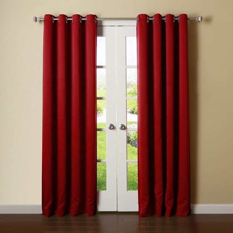 Decoration cardinal red 100% blackout living room sunproof  curtain