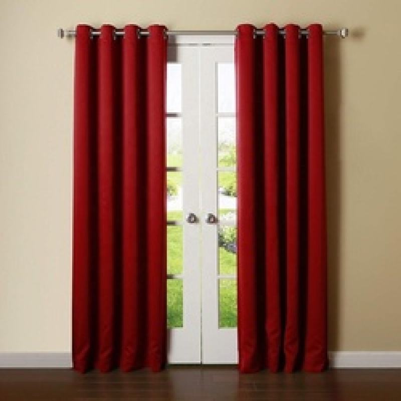 Decoration cardinal red 100% blackout living room sunproof  curtain