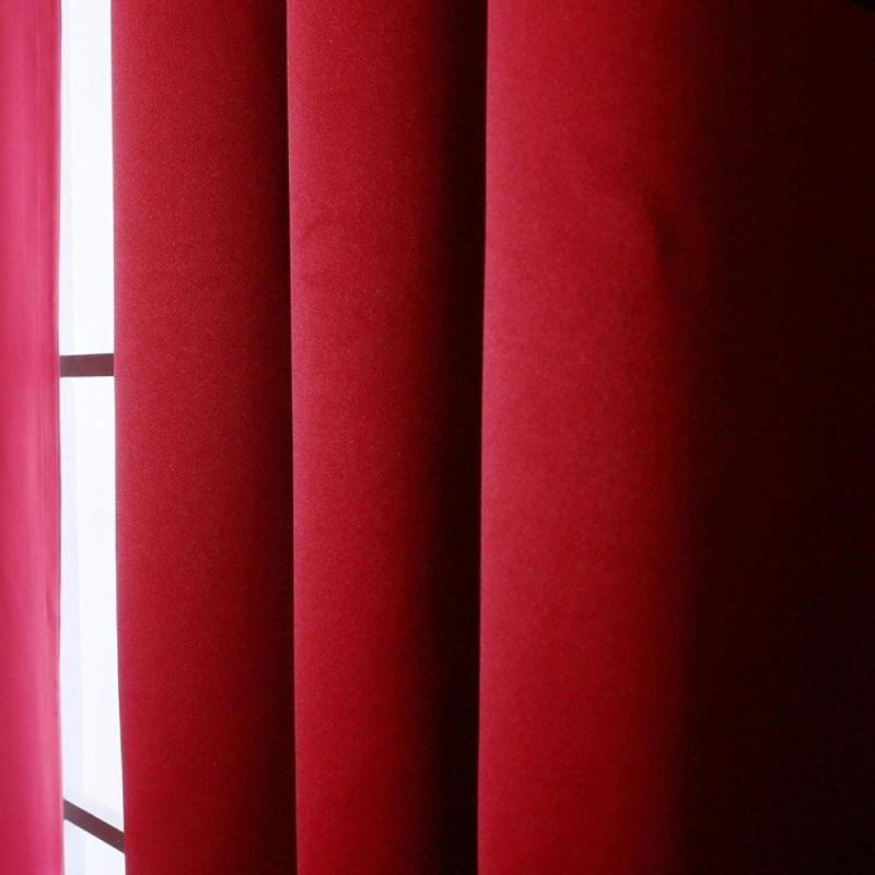 Decoration cardinal red 100% blackout living room sunproof  curtain