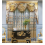 Embroidery Curtain,Luxury Curtains With Attached Valance/