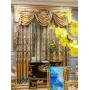 Embroidery Curtain,Luxury Curtains With Attached Valance/