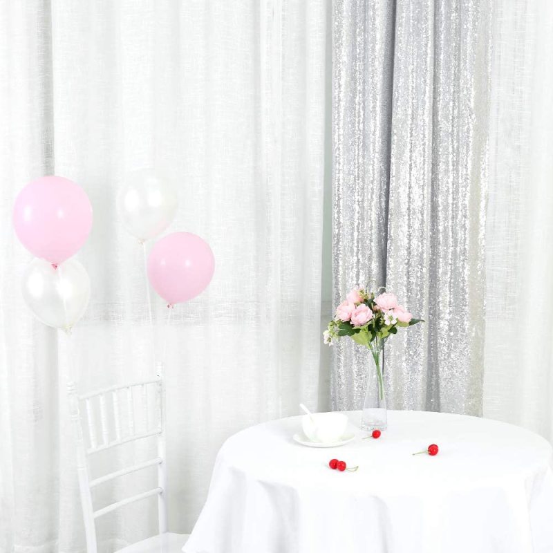 Toile de fond à paillettes 2 pieds x 8 pieds, fond pour rideau de Noël de fête de mariage/