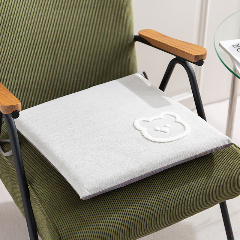 Memory cotton Cartoon 40*40cm Polyester 100% creamy white 350g embroidery dining chair cushion for sectional sofa Living room