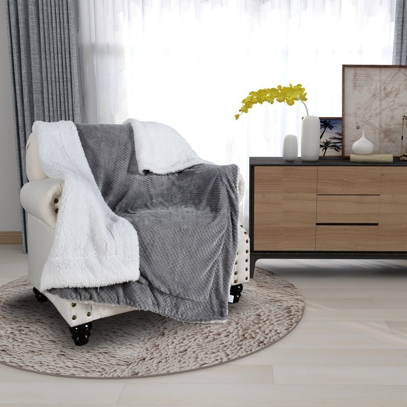 High Quality Cheap Portable Coral Fleece Throw Blanket, New Design Plush Double Side Sherpa Flannel Blanket#
