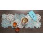 14 x 36 Inches Handcrafted Beaded Hand Embroidered Table Runner, Beads and Satin Back Placemat for Table#