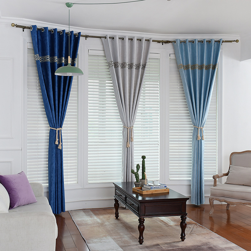China Suppliers Designs Jacquard Luxury Soundproof Blackout Cortinas Precios