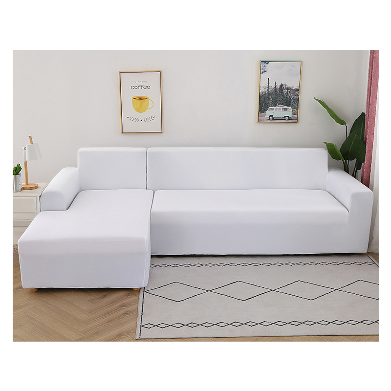 Solid White High Quality  3 2 1 Sofa Cover L Shape Couch, Wholesale 1/2/3Seater Recliner Sofa Stretch Cover/