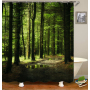 Drop Shipping Eco-friendly PEVA material trees design waterproof bath  Printing 72X72 /
