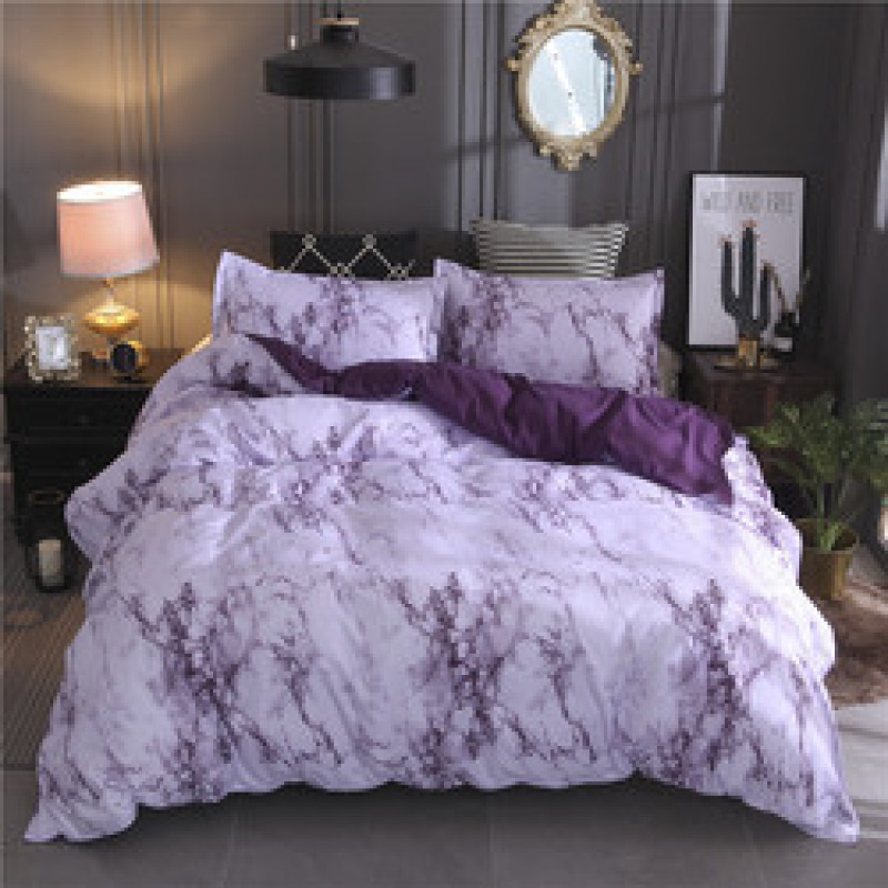 Wholesale Printed Mable Bed Bedding Set, Cheap 3Pcs White Black Bed Cover Quilt Cover Bedding Comforter Sets/