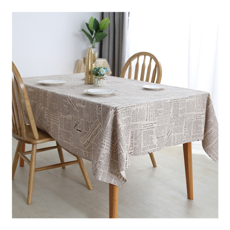 American Element European-style British Cotton Linen Tablecloth, English Newspaper Tablecloth /