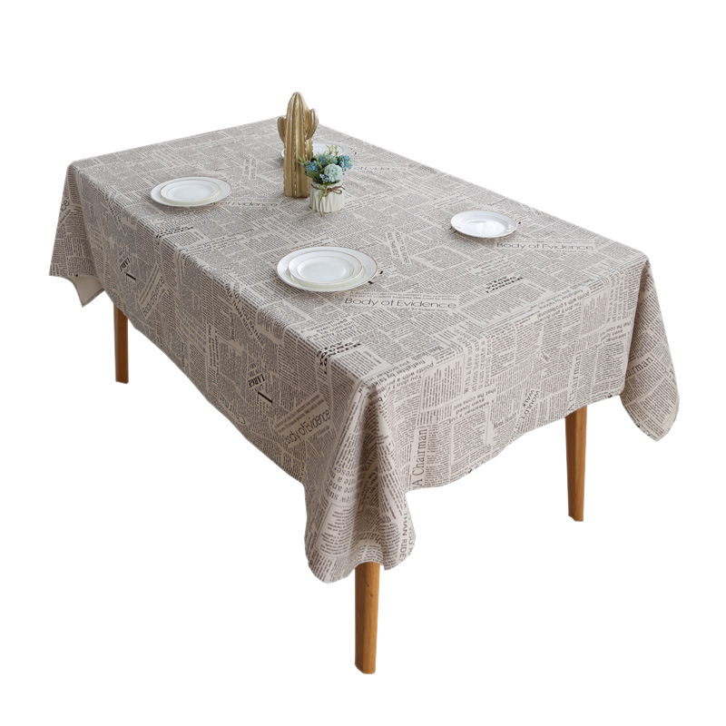 American Element European-style British Cotton Linen Tablecloth, English Newspaper Tablecloth /